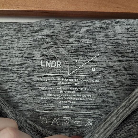 LNDR grey silver stripe Comet Sparkle sports bra leggings matching set - Picture 6 of 8